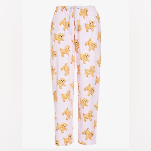 ππ Peter Alexander Pink PJ Pants ππ Fluffy Dog Bottoms Size Medium (12) BNWT - Picture 5 of 7